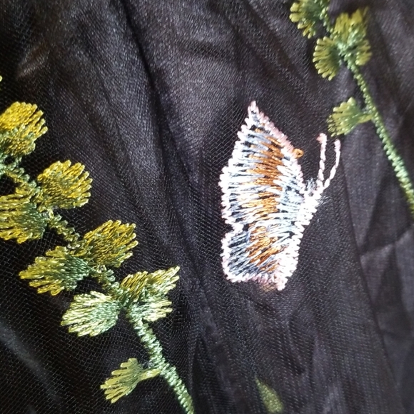 💙Black sheer embroidered dress - Picture 10 of 16